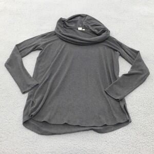 Gap Top Womens Medium Charcoal Grey Cowl Neck Long Sleeve Soft Knit Pullover